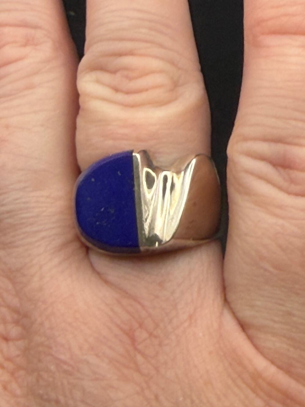 Vintage "New" Sterling Silver Mexico Lapis Ring Size 9